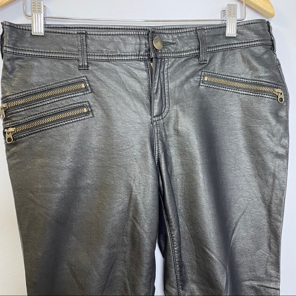 Free People Faux Leather Zip Moto Pants - Picture 5 of 10
